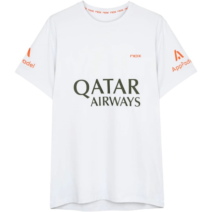 T-shirt de Padel Nox Agustin Tapia AT10 Blanc 2025