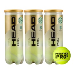 Tripack de 3 balles de padel Head Padel Pro S