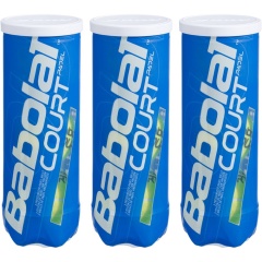 Tripack de 3 balles de padel Babolat Court
